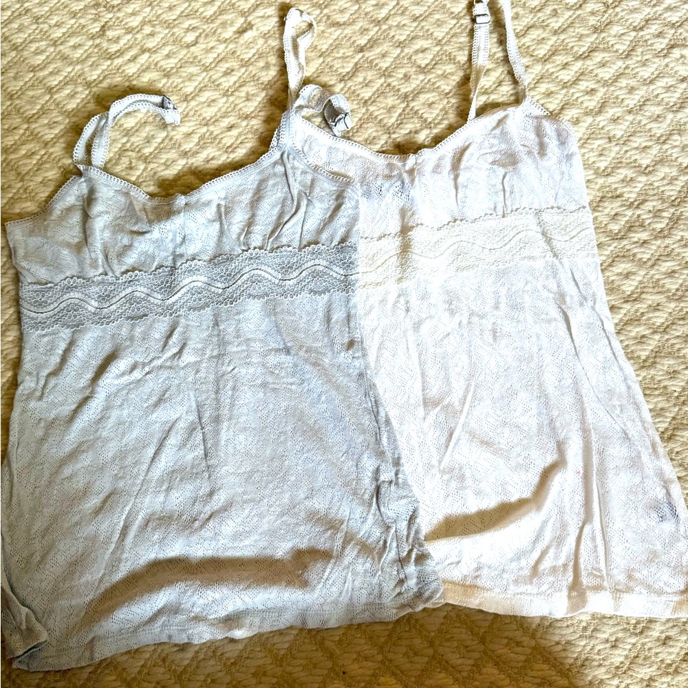 The Limited Lace Trim Camisole Set - Gray and Cream - M (2 together)
NWOT